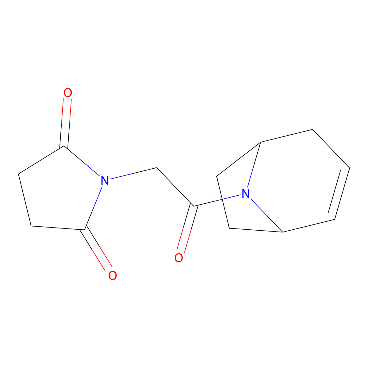 1-(2-{8-Azabicyclo[3.2.1]oct-2-en-8-yl}-2-oxoethyl)pyrrolidine-2,5-dione molecular structure, CAS 1704637-77-3