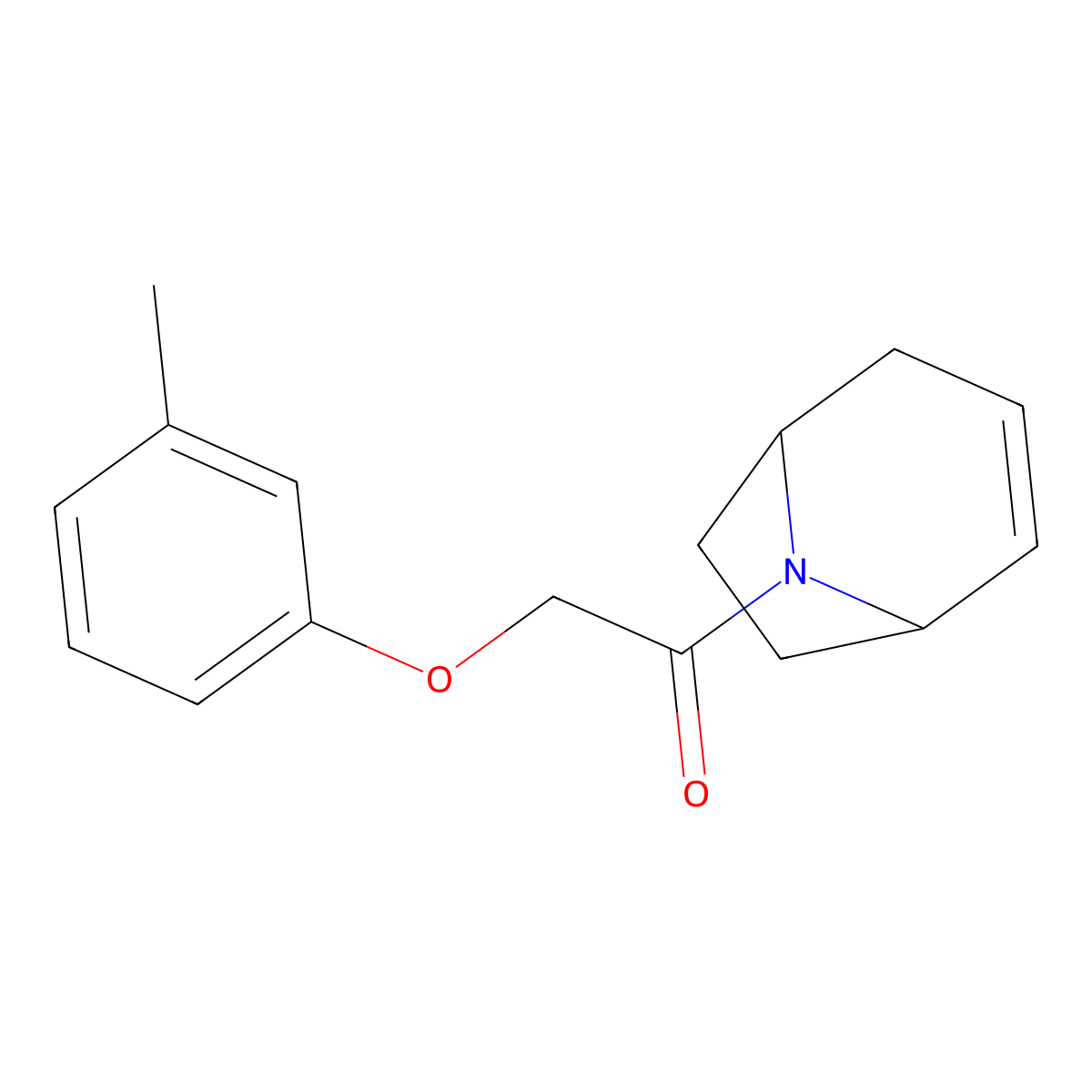1-{8-Azabicyclo[3.2.1]oct-2-en-8-yl}-2-(3-methylphenoxy)ethan-1-one molecular structure, CAS 1704637-80-8