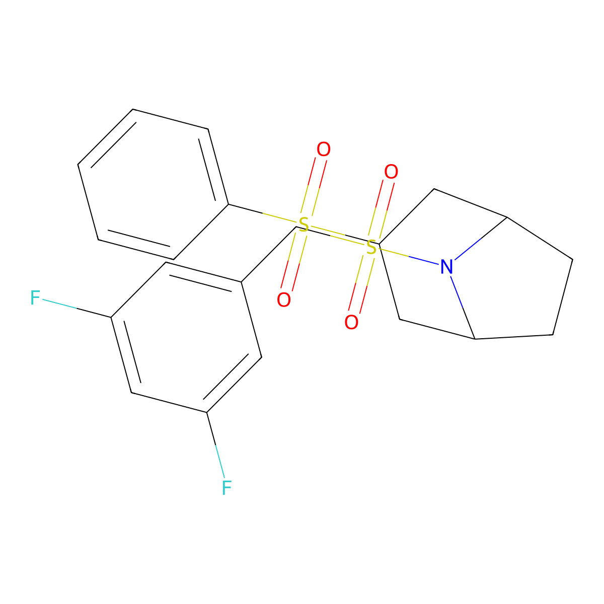 (1R,5S)-8-((3,5-difluorobenzyl)sulfonyl)-3-(phenylsulfonyl)-8-azabicyclo[3.2.1]octane molecular structure, CAS 1704640-35-6