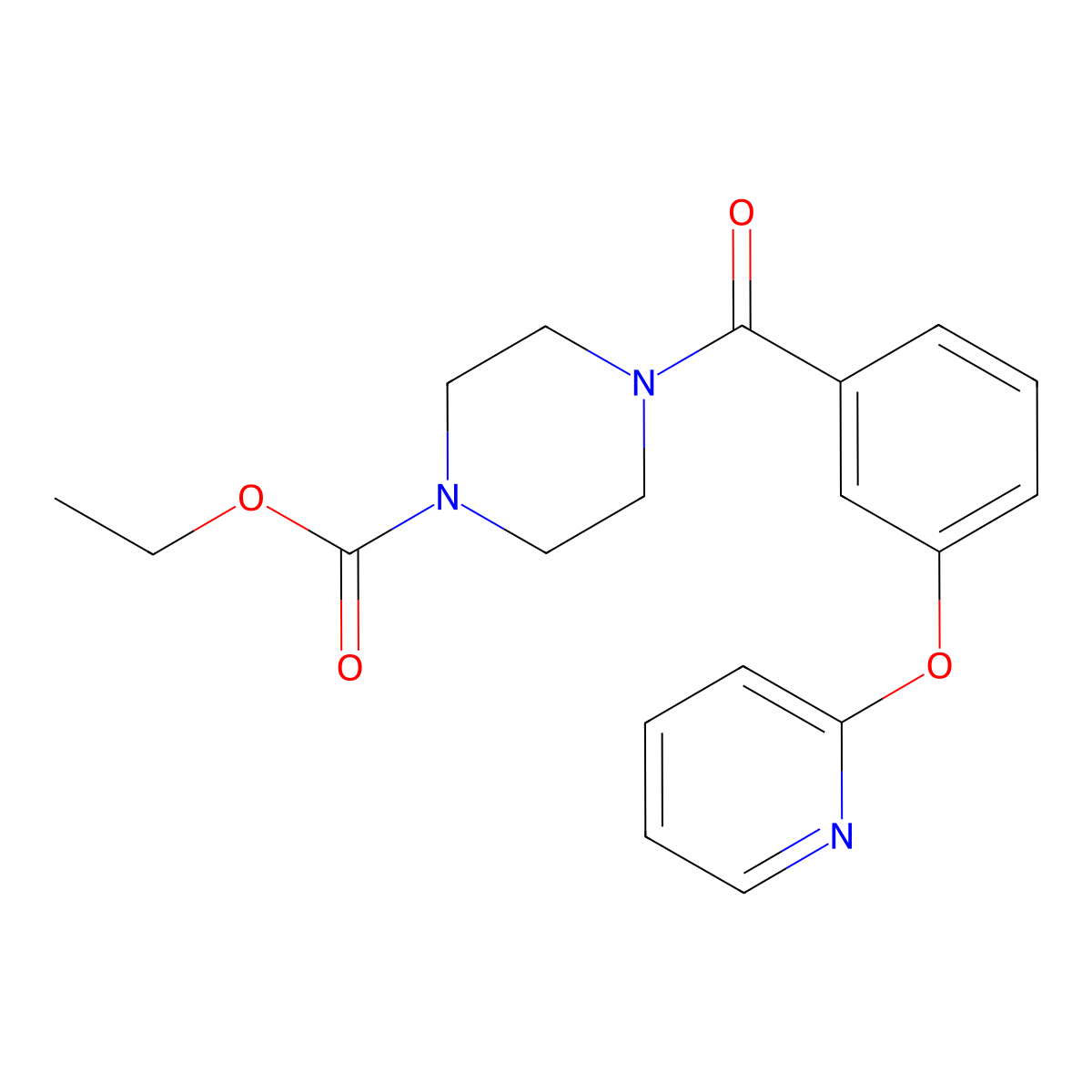 Ethyl 4-[3-(pyridin-2-yloxy)benzoyl]piperazine-1-carboxylate molecular structure, CAS 1704654-28-3