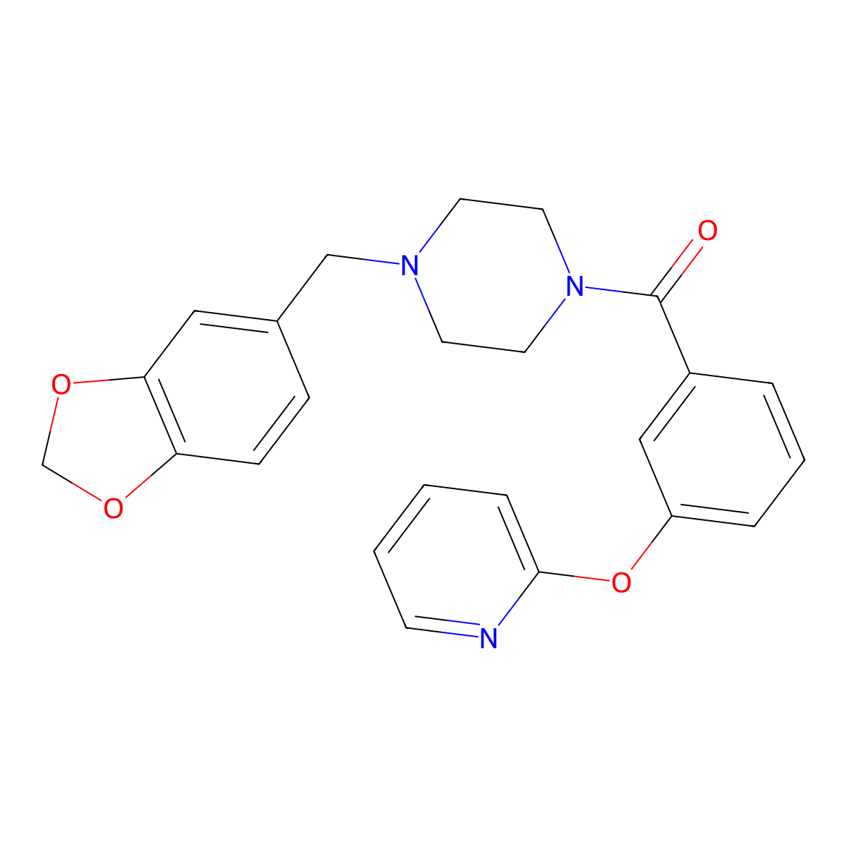 1-[(2H-1,3-benzodioxol-5-yl)methyl]-4-[3-(pyridin-2-yloxy)benzoyl]piperazine molecular structure, CAS 1704654-32-9