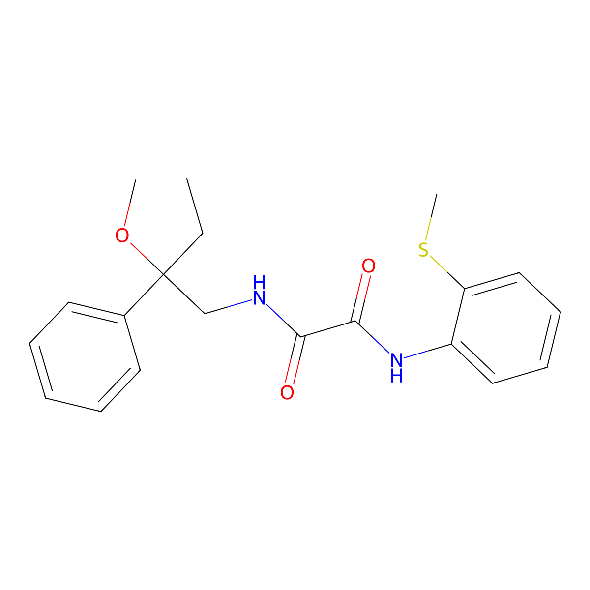 N1-(2-methoxy-2-phenylbutyl)-N2-(2-(methylthio)phenyl)oxalamide molecular structure, CAS 1704664-08-3