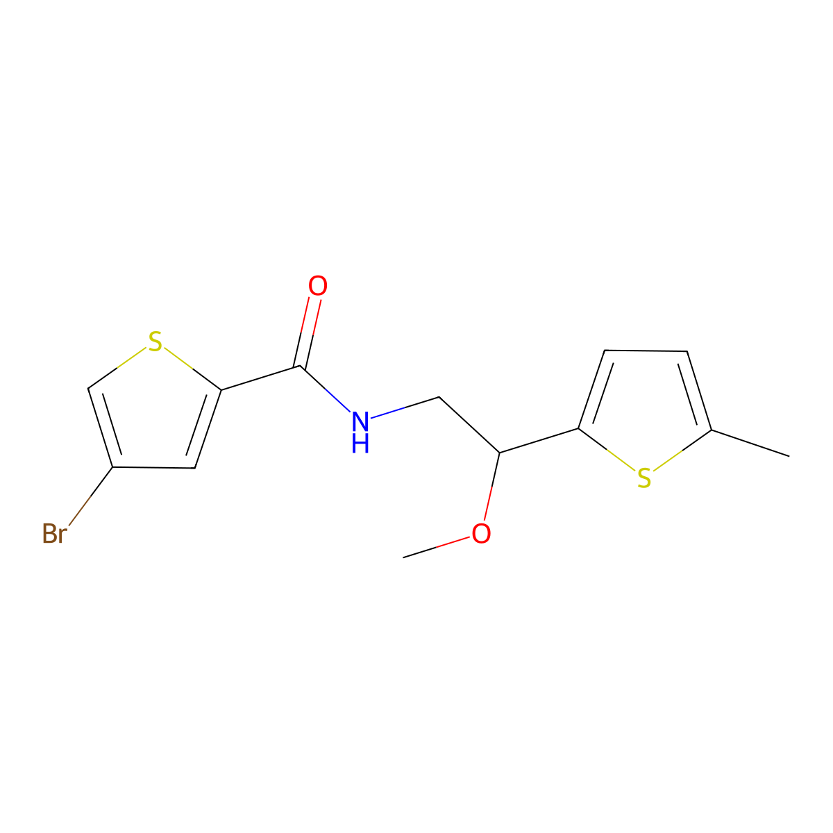 4-bromo-N-[2-methoxy-2-(5-methylthiophen-2-yl)ethyl]thiophene-2-carboxamide molecular structure, CAS 1704667-06-0