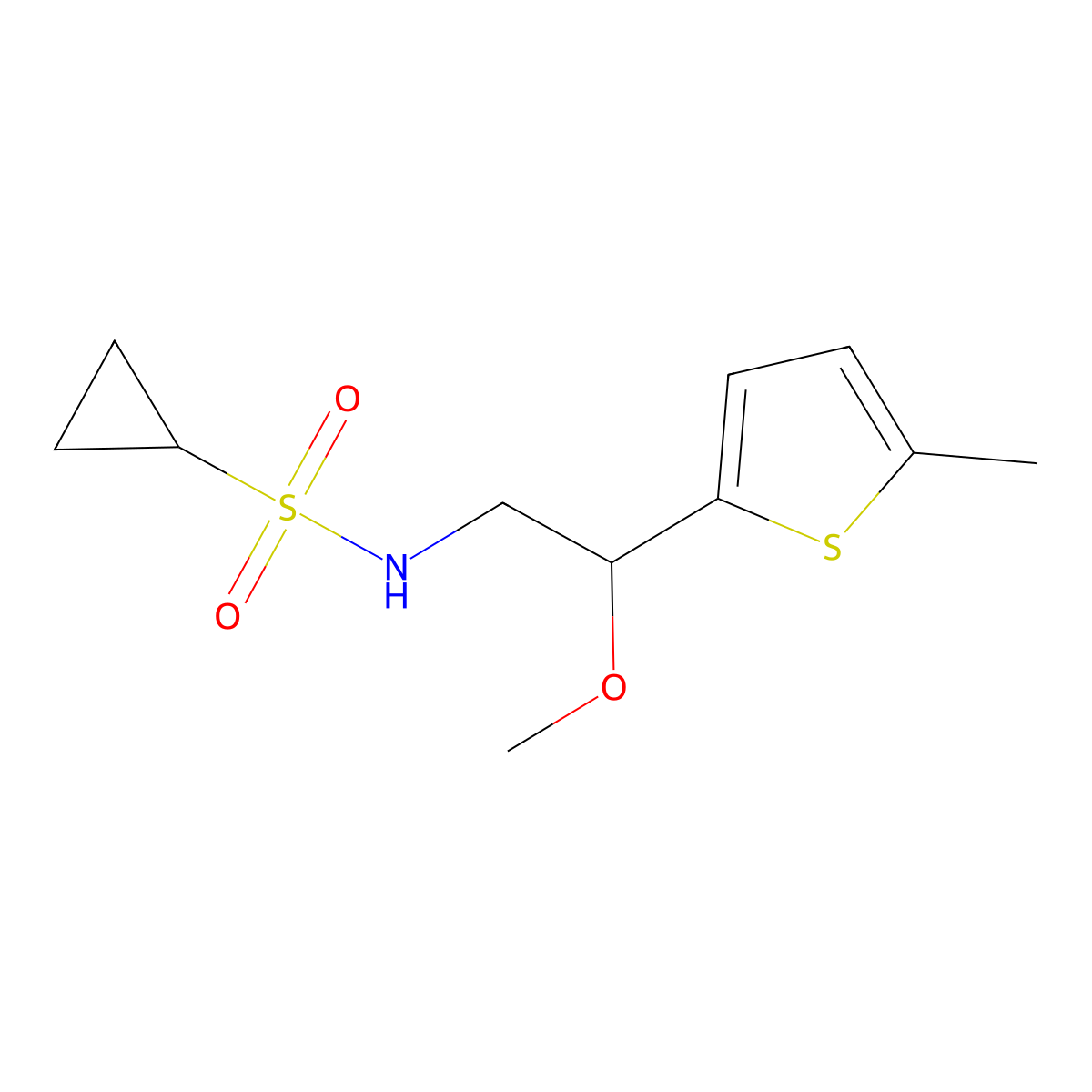 N-[2-methoxy-2-(5-methylthiophen-2-yl)ethyl]cyclopropanesulfonamide molecular structure, CAS 1704667-12-8