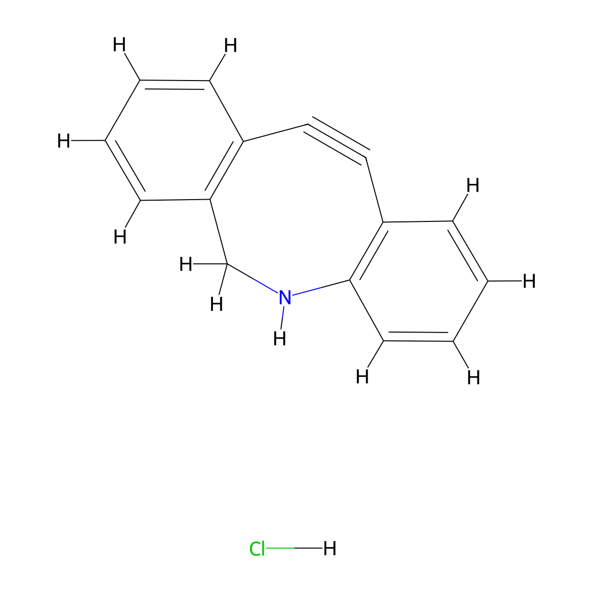 11,12-Didehydro-5,6-dihydro-Dibenz[b,f]azocine, hydrochloride molecular structure, CAS 1704699-33-1
