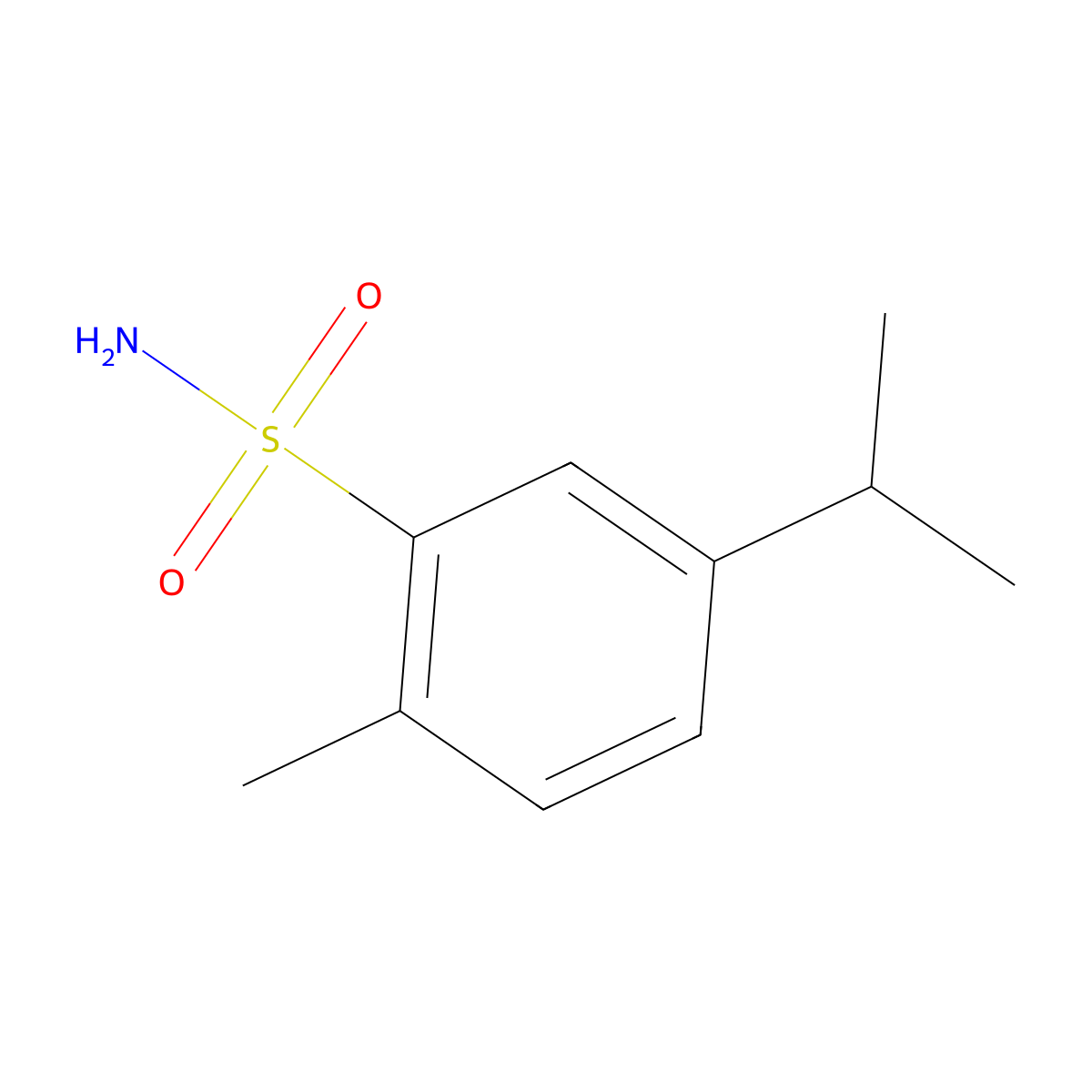 5-Isopropyl-2-methylbenzenesulfonamide molecular structure, CAS 17047-46-0