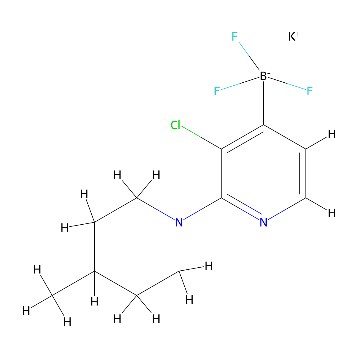 Potassium (3-chloro-2-(4-methylpiperidin-1-yl)pyridin-4-yl)trifluoroborate molecular structure, CAS 1704704-42-6