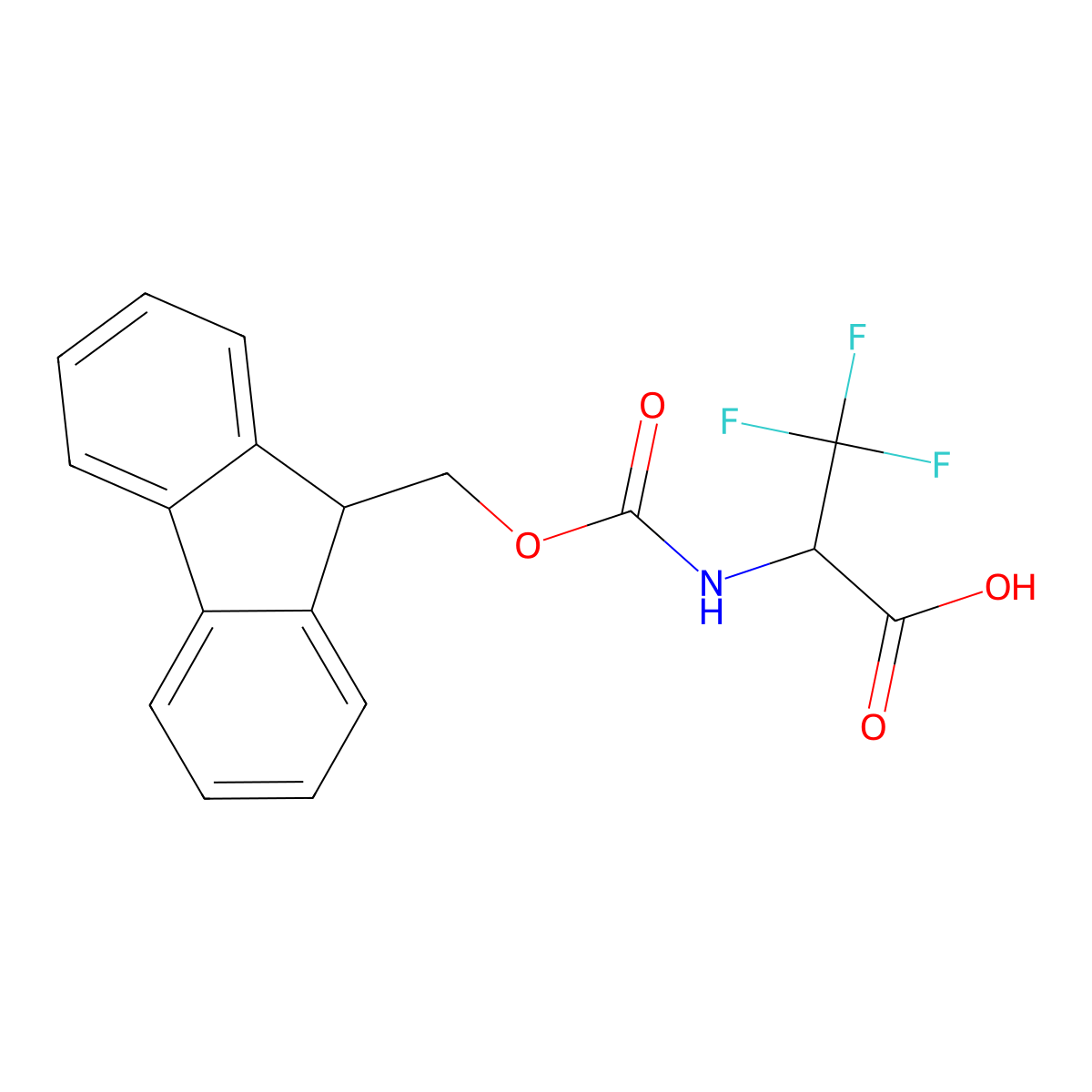 (2R)-2-({[(9H-fluoren-9-yl)methoxy]carbonyl}amino)-3,3,3-trifluoropropanoic acid molecular structure, CAS 1704706-86-4