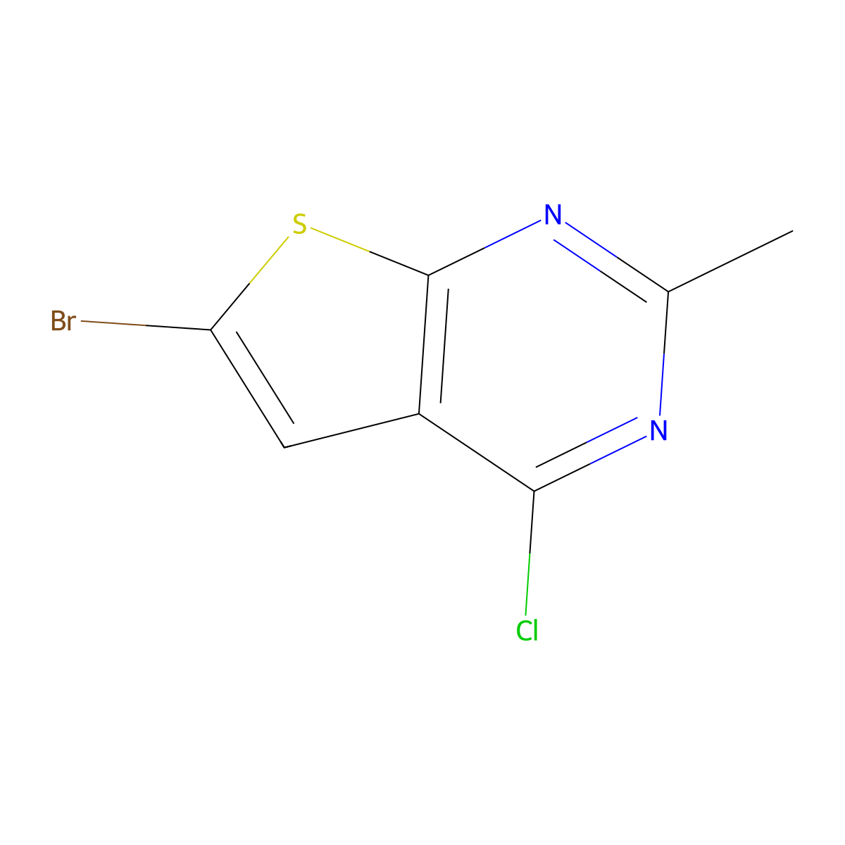 6-Bromo-4-chloro-2-methylthieno[2,3-d]pyrimidine molecular structure, CAS 1704719-21-0