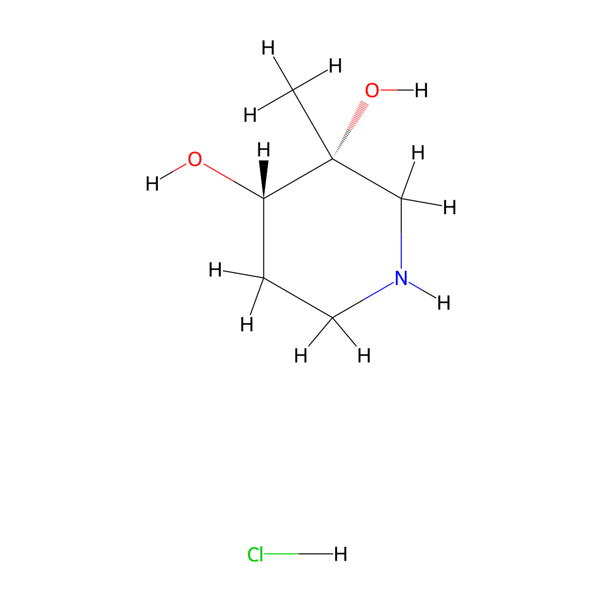 (3R,4S)-Rel-3-Methyl-3,4-piperidinediol hydrochloride molecular structure, CAS 1704720-85-3