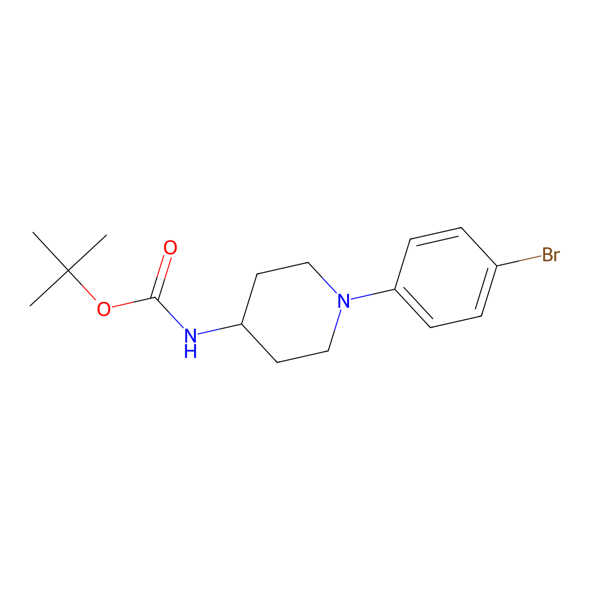 tert-butyl N-[1-(4-bromophenyl)piperidin-4-yl]carbamate molecular structure, CAS 1704722-62-2