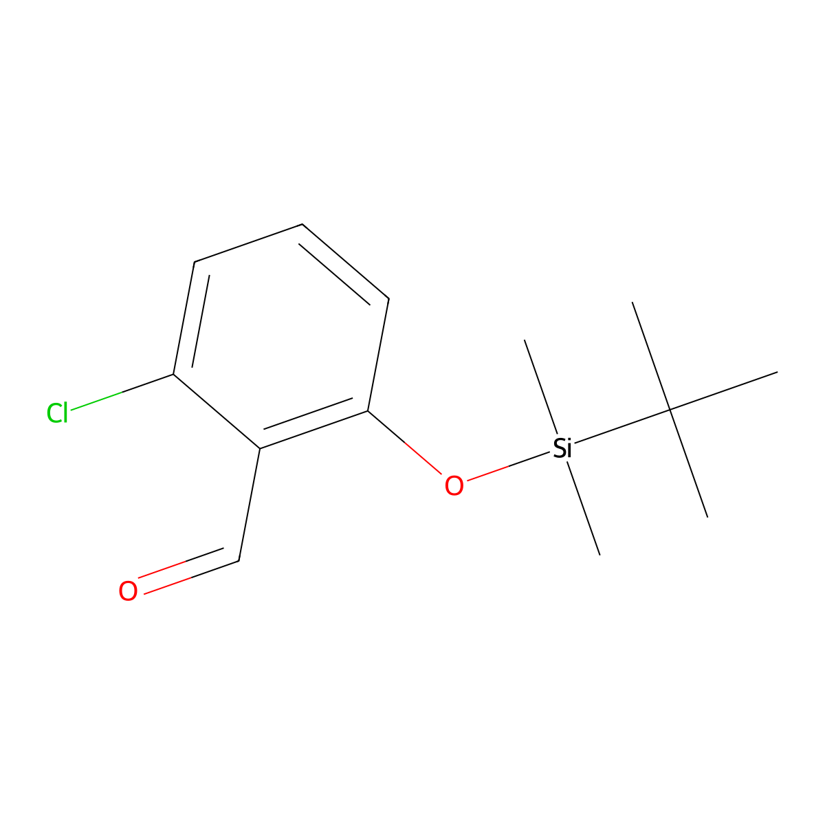 2-[(Tert-butyldimethylsilyl)oxy]-6-chlorobenzaldehyde molecular structure, CAS 1704741-38-7