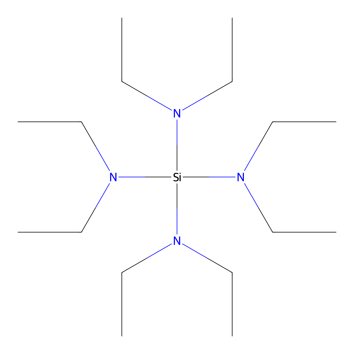 Silanetetramine, N,N,N',N',N'',N'',N''',N'''-octaethyl- molecular structure, CAS 17048-10-1