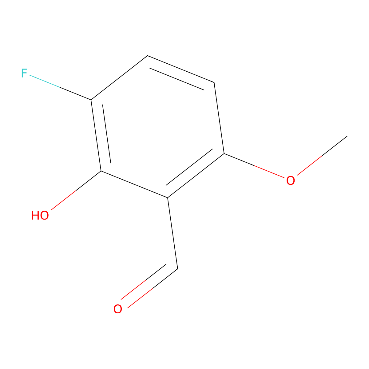 3-Fluoro-2-hydroxy-6-methoxybenzaldehyde molecular structure, CAS 170482-99-2