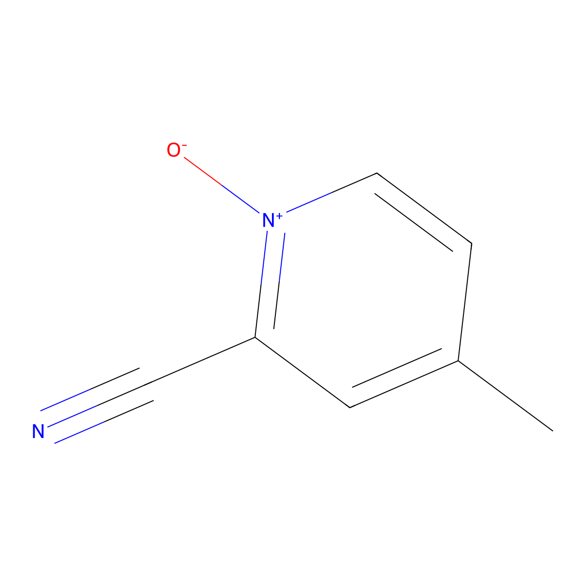 2-Cyano-4-methylpyridin-1-ium-1-olate molecular structure, CAS 170487-39-5