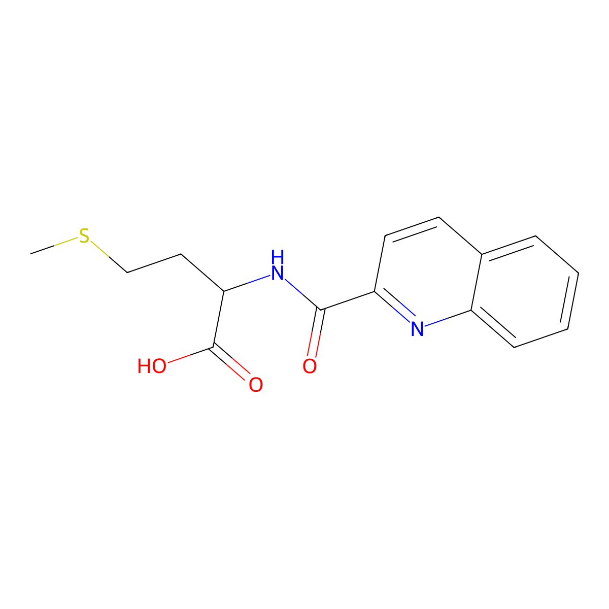 4-(Methylsulfanyl)-2-((quinolin-2-yl)formamido)butanoic acid molecular structure, CAS 170488-18-3