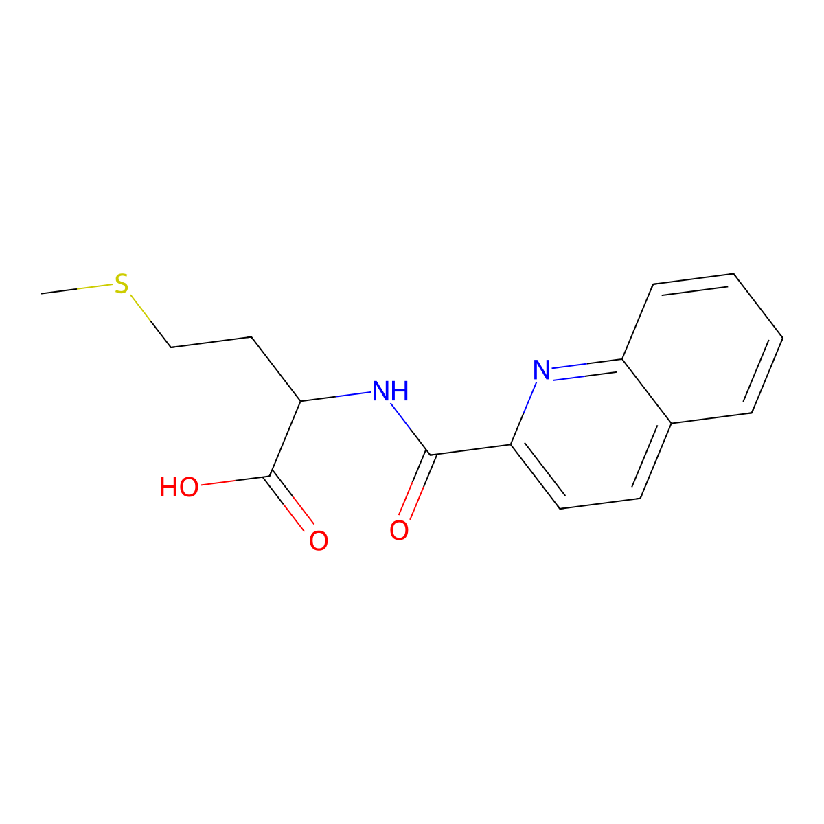 4-(Methylsulfanyl)-2-((quinolin-2-yl)formamido)butanoic acid molecular structure, CAS 170488-18-3
