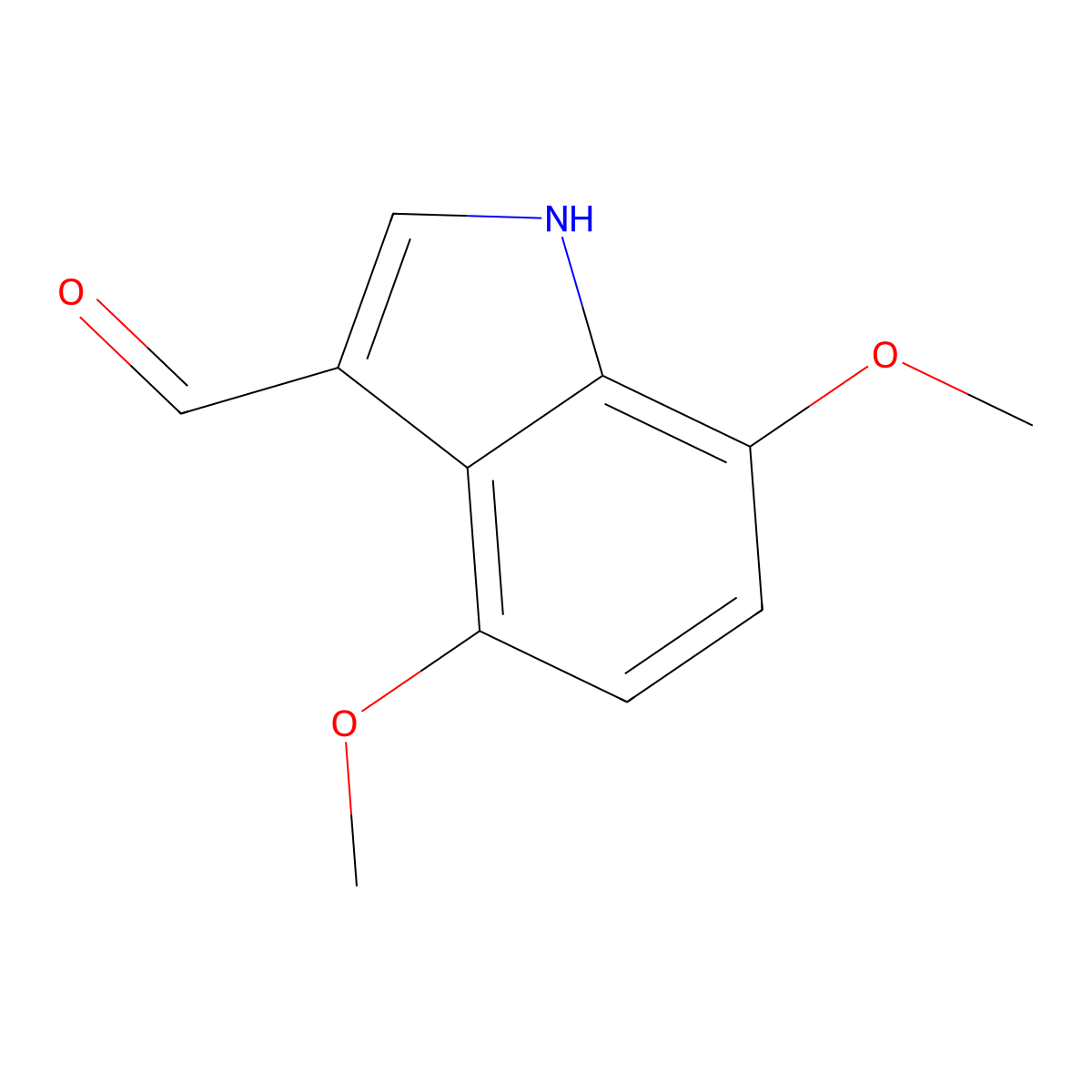 4,7-dimethoxy-1H-indole-3-carbaldehyde molecular structure, CAS 170489-17-5