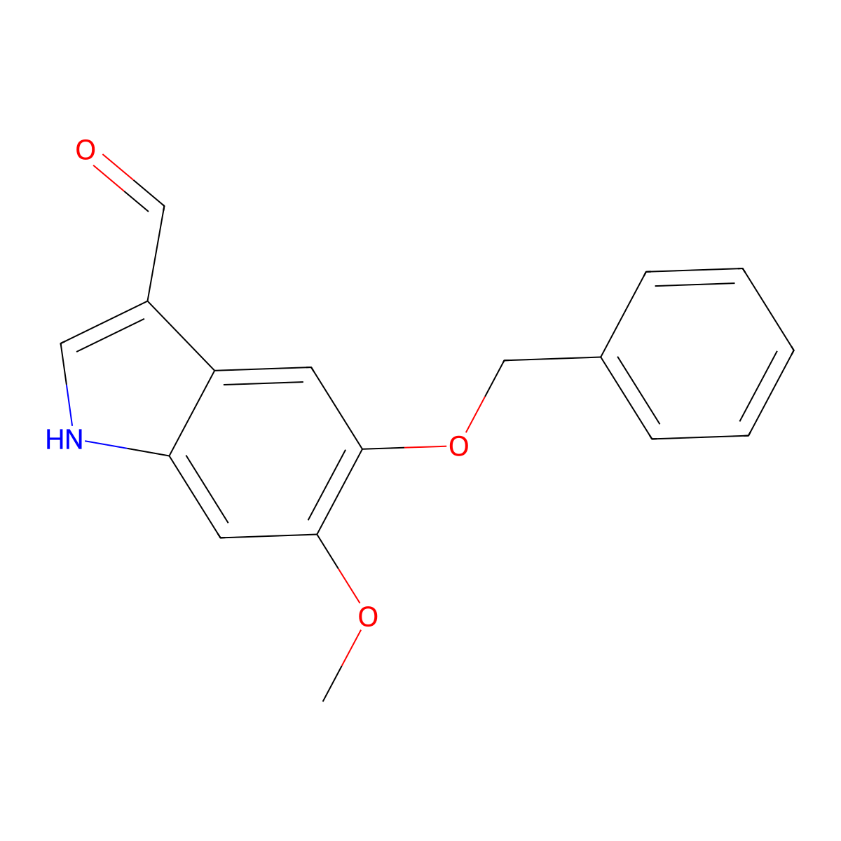 5-(Benzyloxy)-6-methoxy-1H-indole-3-carbaldehyde molecular structure, CAS 170489-21-1