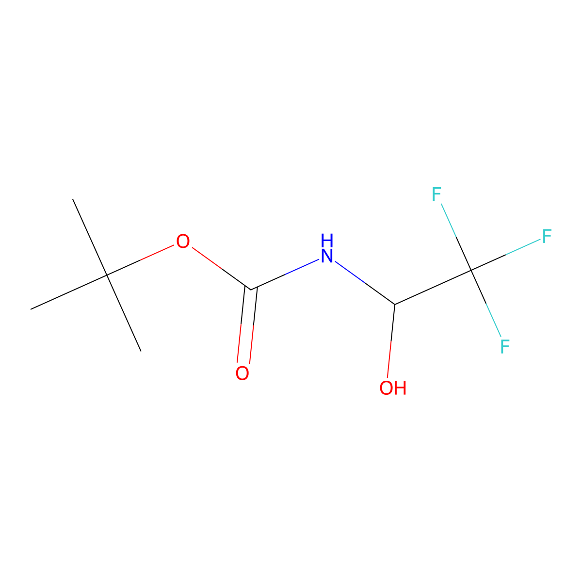 tert-Butyl N-(1-hydroxy-2,2,2-trifluoroethyl)carbamate molecular structure, CAS 17049-74-0