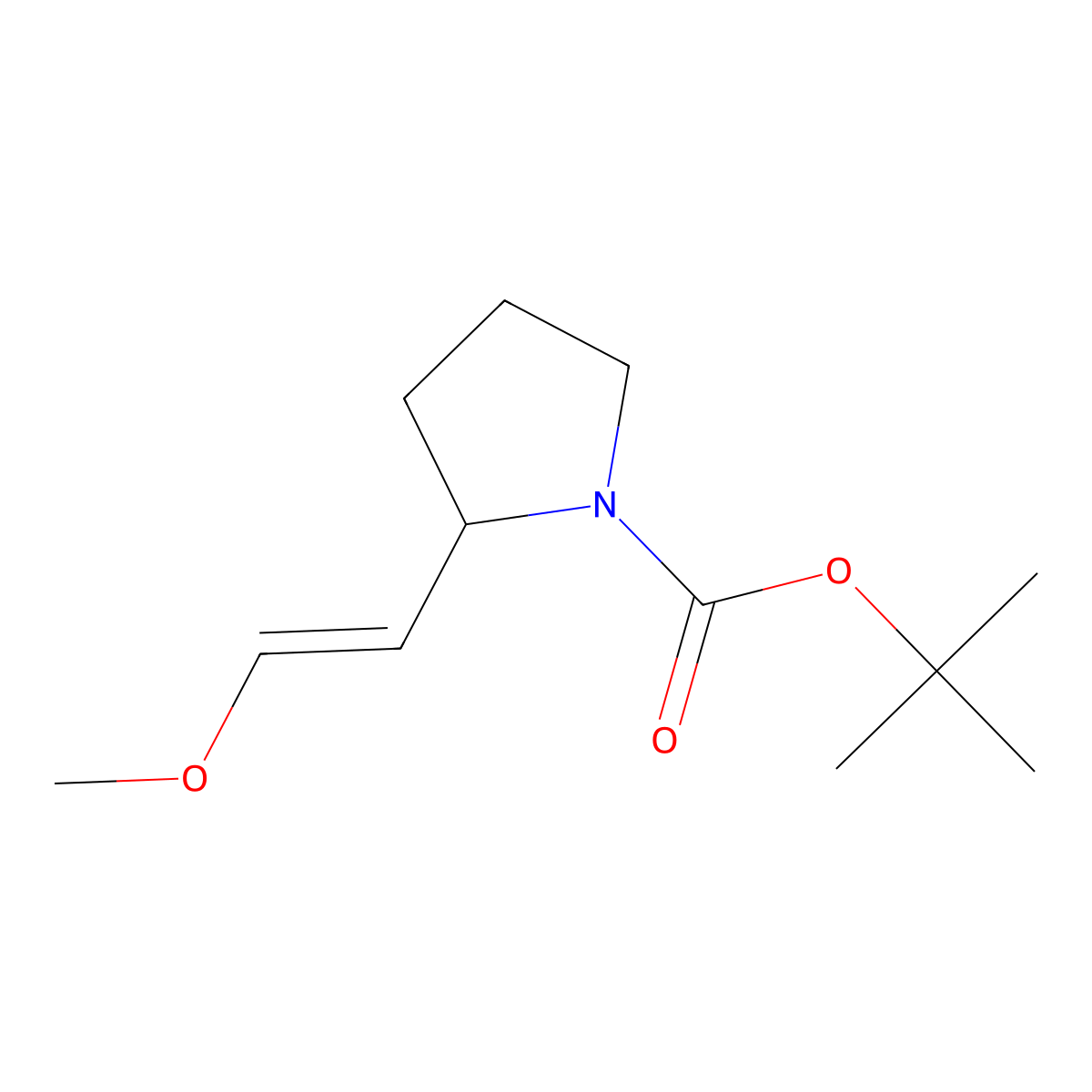 tert-butyl 2-[(E)-2-methoxyethenyl]pyrrolidine-1-carboxylate molecular structure, CAS 170491-64-2