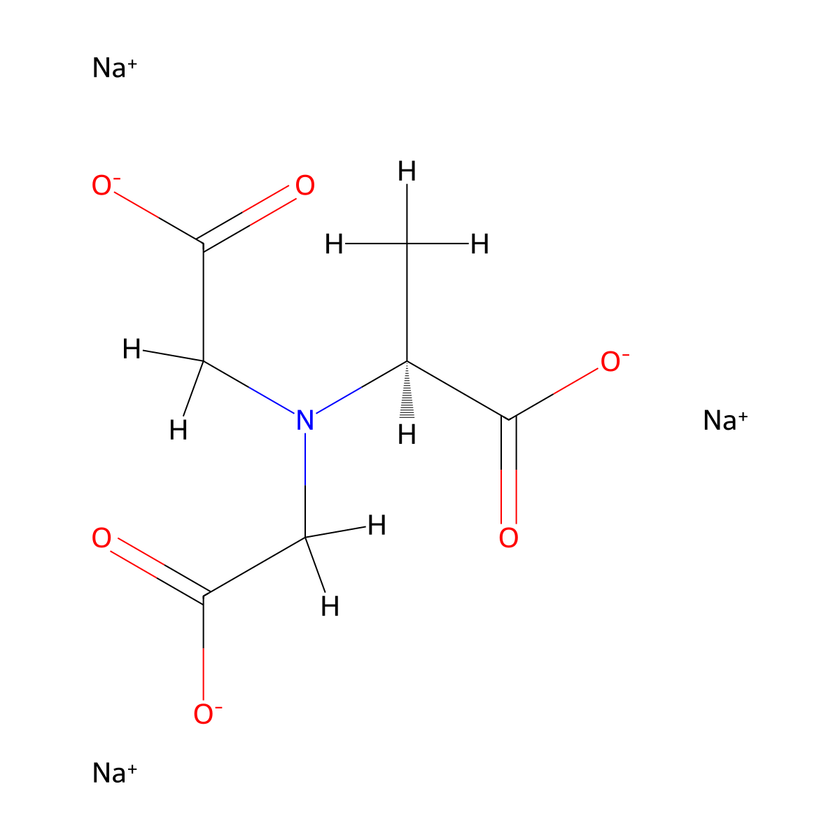 Trisodium dicarboxymethyl alaninate, L- molecular structure, CAS 170492-24-7