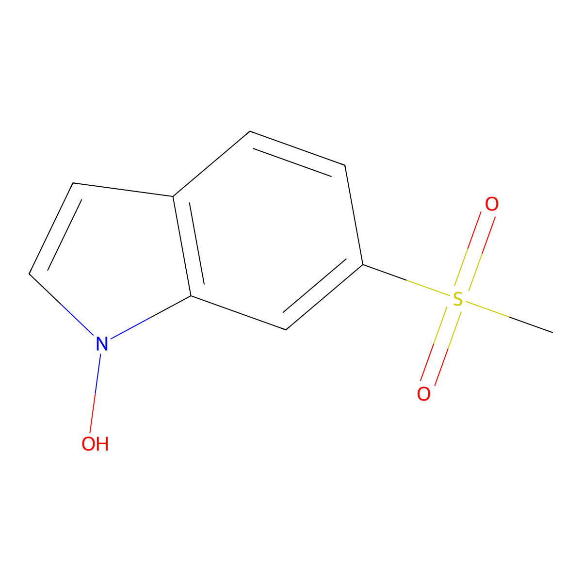 1-Hydroxy-6-methylsulfonylindole molecular structure, CAS 170492-47-4