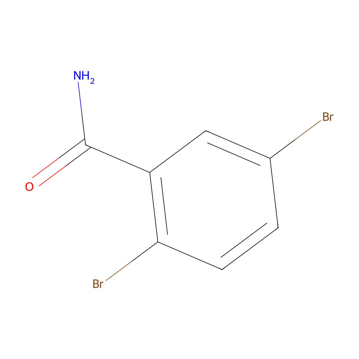 2,5-Dibromobenzamide molecular structure, CAS 170492-50-9