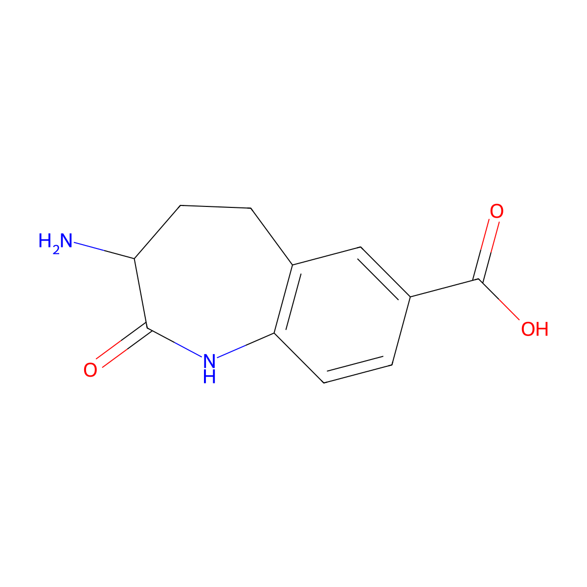 3-amino-2-oxo-2,3,4,5-tetrahydro-1H-1-benzazepine-7-carboxylic acid molecular structure, CAS 170492-61-2