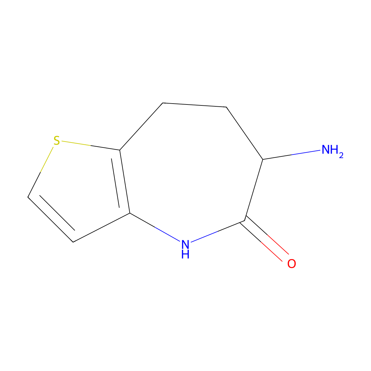 6-amino-4H,5H,6H,7H,8H-thieno[3,2-b]azepin-5-one molecular structure, CAS 170492-91-8
