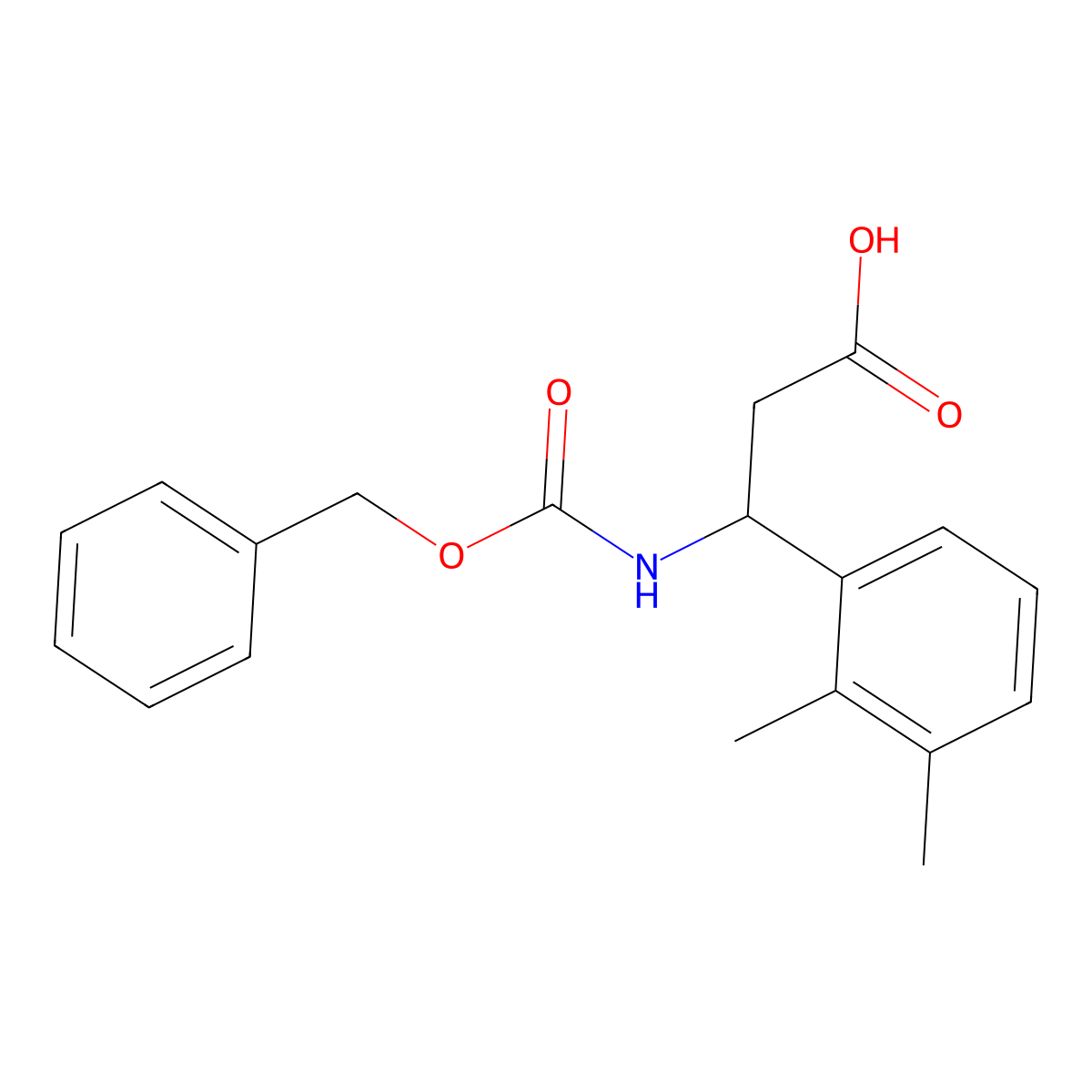 (3S)-3-{[(benzyloxy)carbonyl]amino}-3-(2,3-dimethylphenyl)propanoic acid molecular structure, CAS 1704938-93-1