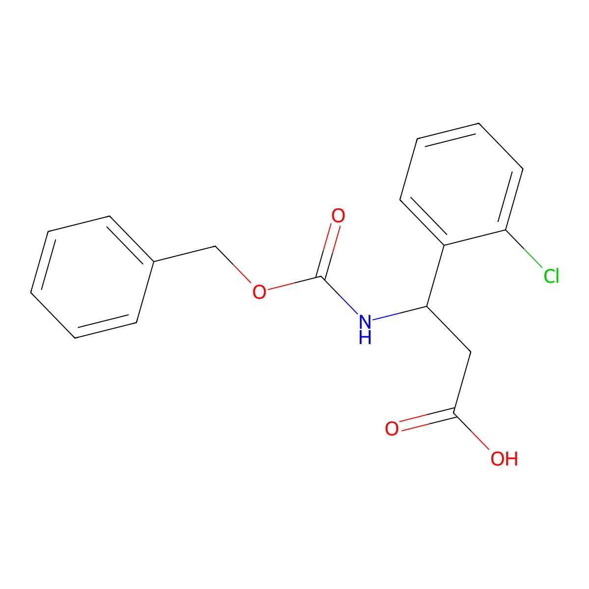 (3S)-3-{[(benzyloxy)carbonyl]amino}-3-(2-chlorophenyl)propanoic acid molecular structure, CAS 1704940-48-6