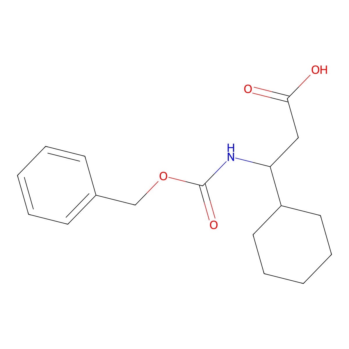 (3S)-3-{[(benzyloxy)carbonyl]amino}-3-cyclohexylpropanoic acid molecular structure, CAS 1704942-38-0