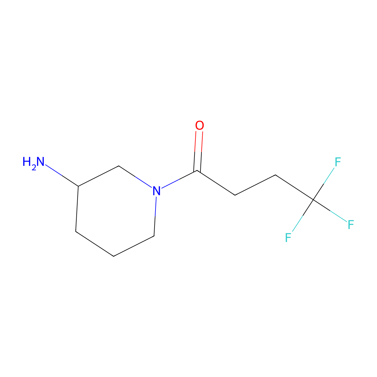 1-[(3R)-3-Aminopiperidin-1-yl]-4,4,4-trifluorobutan-1-one molecular structure, CAS 1704942-58-4