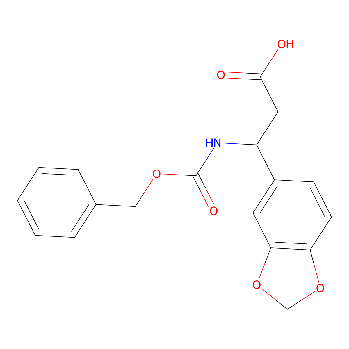 (3S)-3-(1,3-dioxaindan-5-yl)-3-{[(benzyloxy)carbonyl]amino}propanoic acid molecular structure, CAS 1704945-24-3