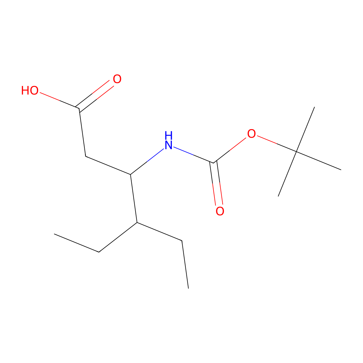(3R)-3-{[(tert-butoxy)carbonyl]amino}-4-ethylhexanoic acid molecular structure, CAS 1704945-42-5