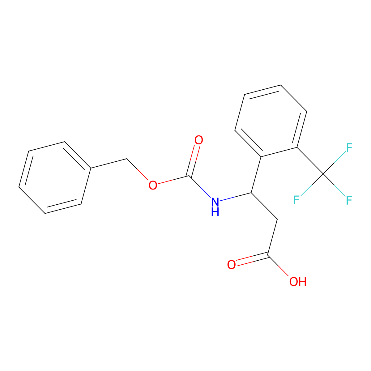 (3R)-3-{[(benzyloxy)carbonyl]amino}-3-[2-(trifluoromethyl)phenyl]propanoic acid molecular structure, CAS 1704946-55-3