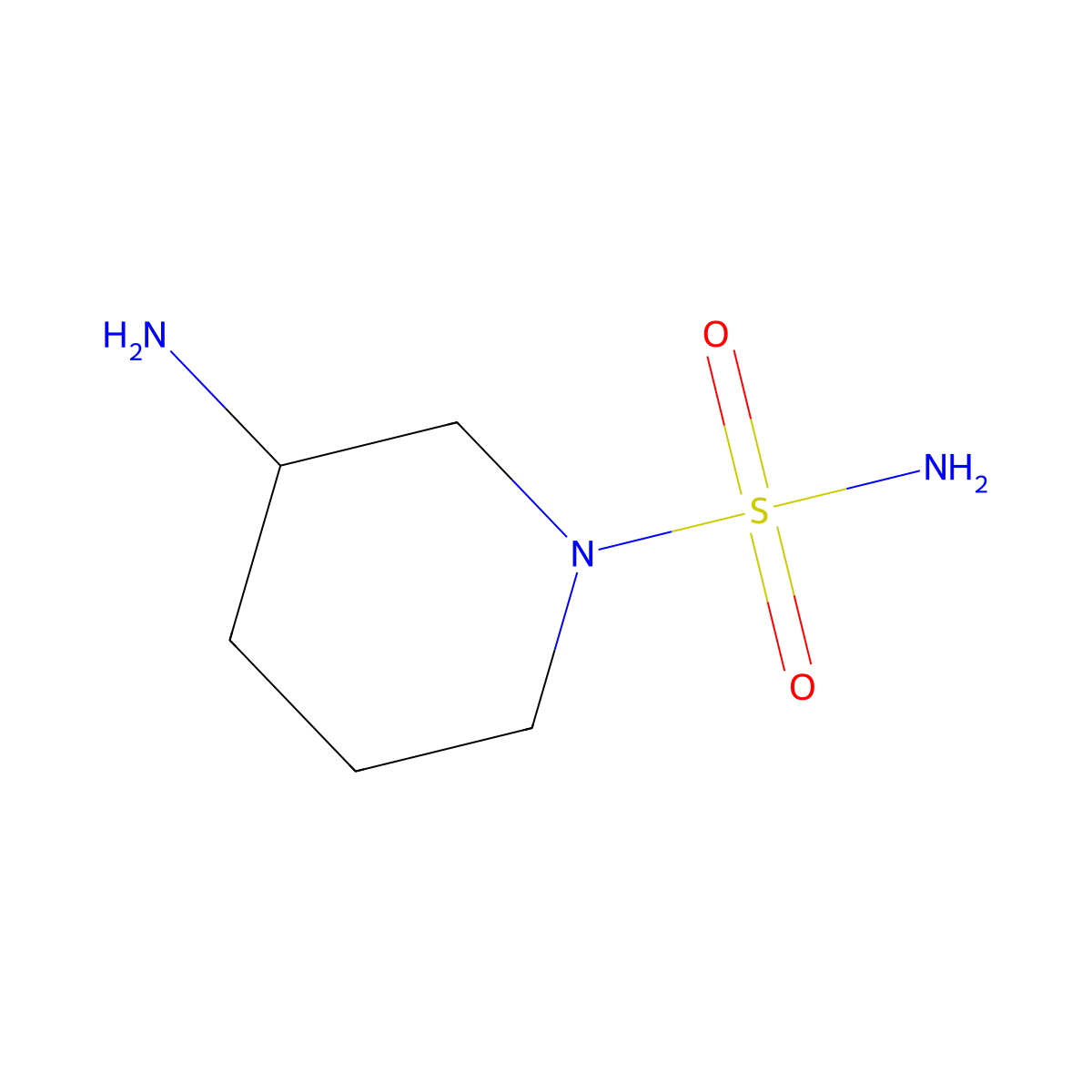 (3R)-3-Aminopiperidine-1-sulfonamide molecular structure, CAS 1704951-35-8