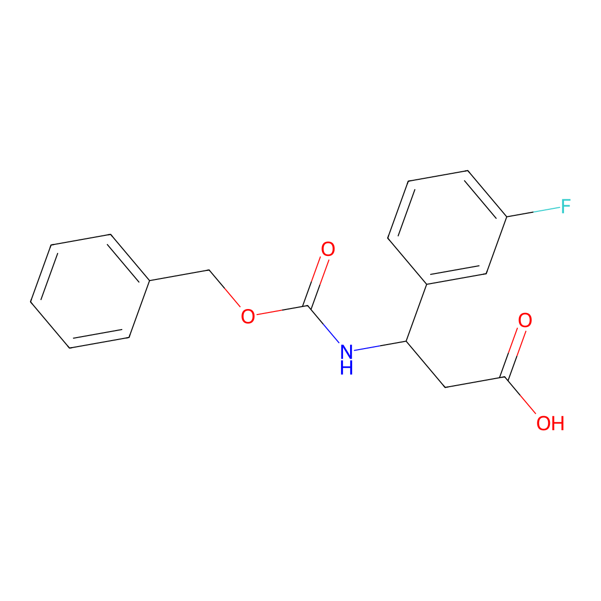 (3S)-3-{[(benzyloxy)carbonyl]amino}-3-(3-fluorophenyl)propanoic acid molecular structure, CAS 1704953-18-3