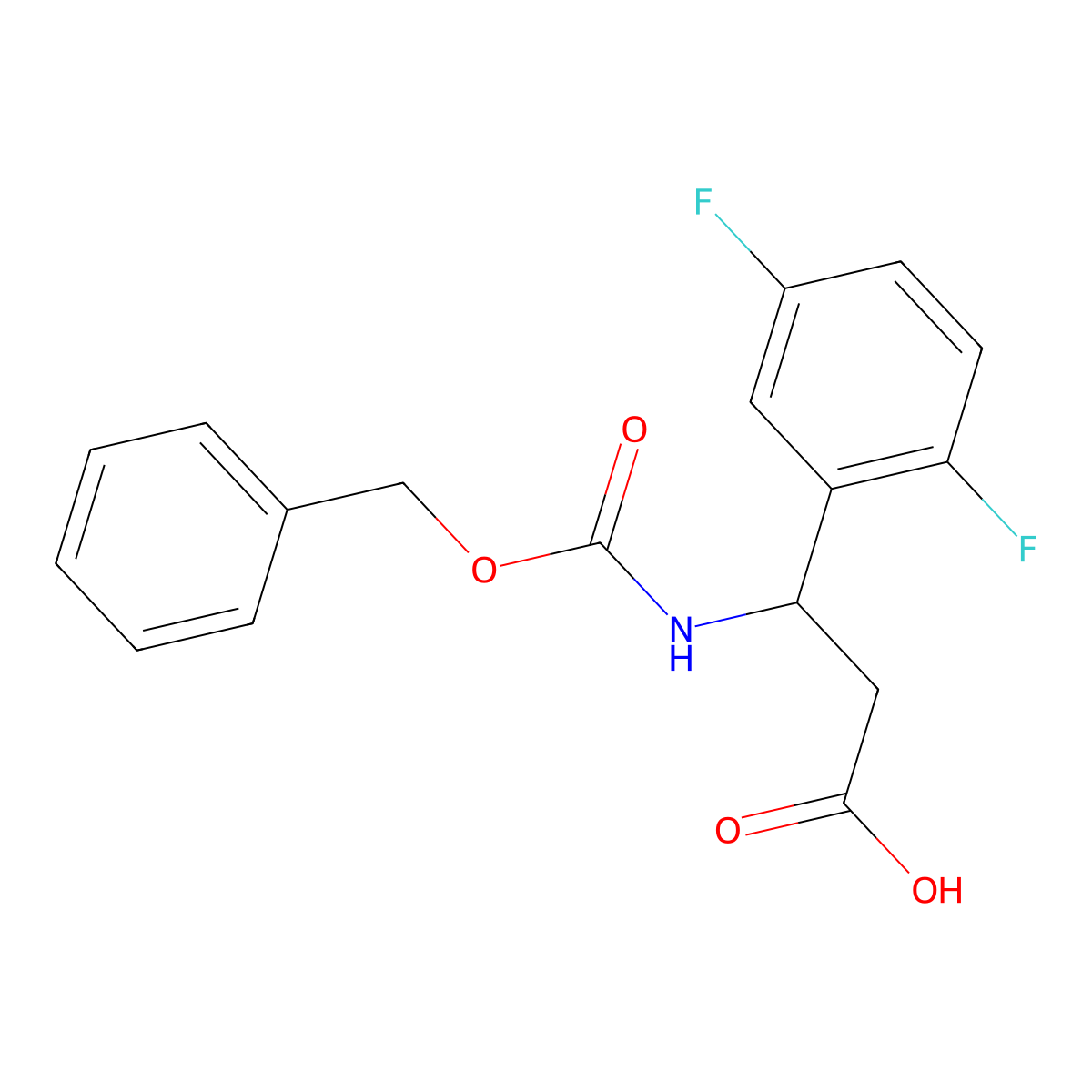 (3S)-3-{[(benzyloxy)carbonyl]amino}-3-(2,5-difluorophenyl)propanoic acid molecular structure, CAS 1704953-84-3