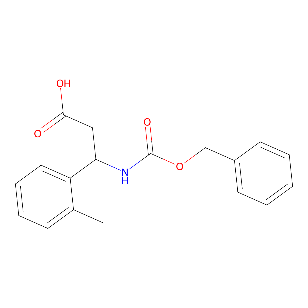(3R)-3-{[(benzyloxy)carbonyl]amino}-3-(2-methylphenyl)propanoic acid molecular structure, CAS 1704960-90-6