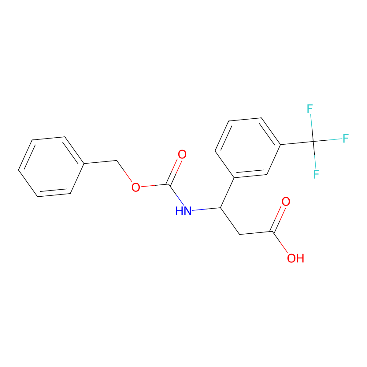 (3S)-3-{[(benzyloxy)carbonyl]amino}-3-[3-(trifluoromethyl)phenyl]propanoic acid molecular structure, CAS 1704967-85-0