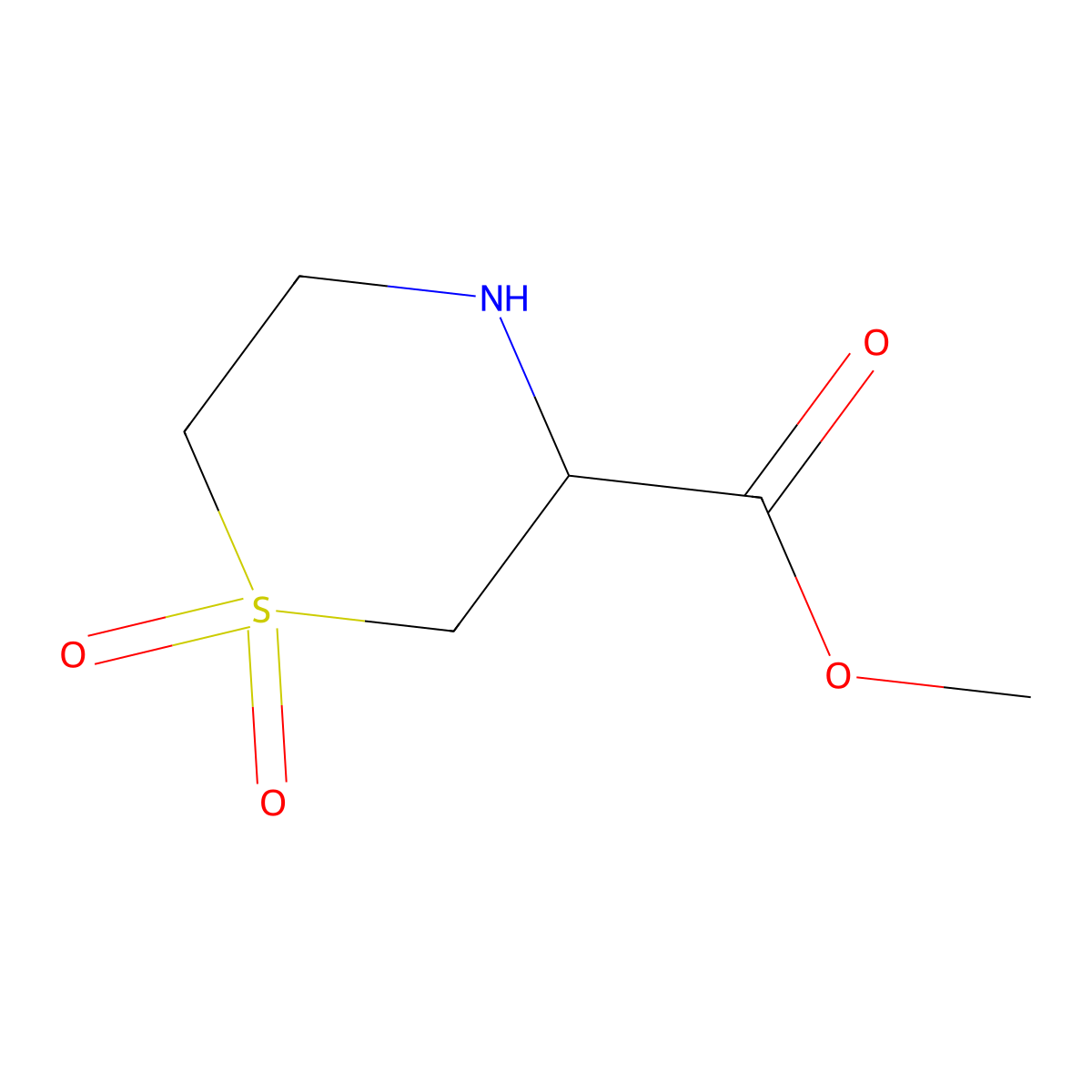 Methyl (R)-thiomorpholine-3-carboxylate 1,1-dioxide molecular structure, CAS 1704967-86-1