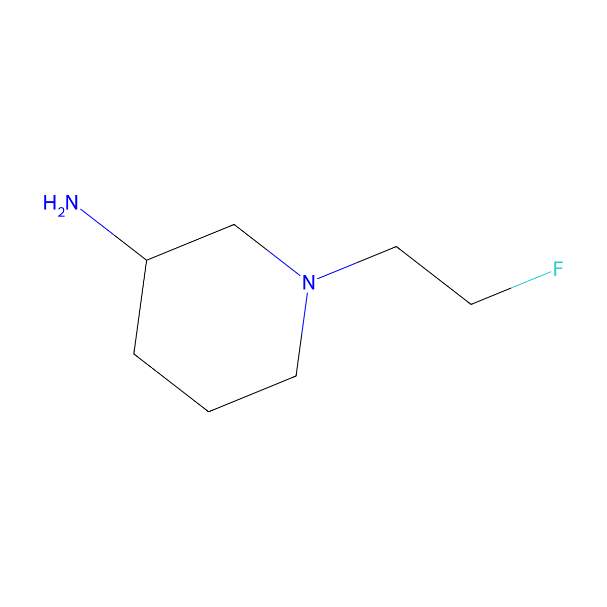 (R)-1-(2-Fluoroethyl)piperidin-3-amine molecular structure, CAS 1704968-41-1