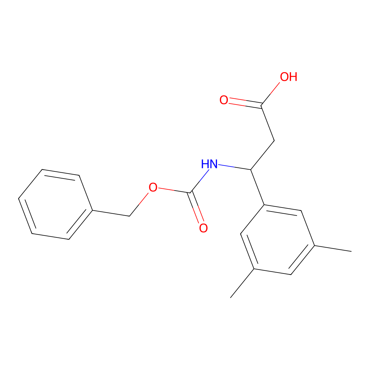 (3S)-3-{[(benzyloxy)carbonyl]amino}-3-(3,5-dimethylphenyl)propanoic acid molecular structure, CAS 1704969-33-4