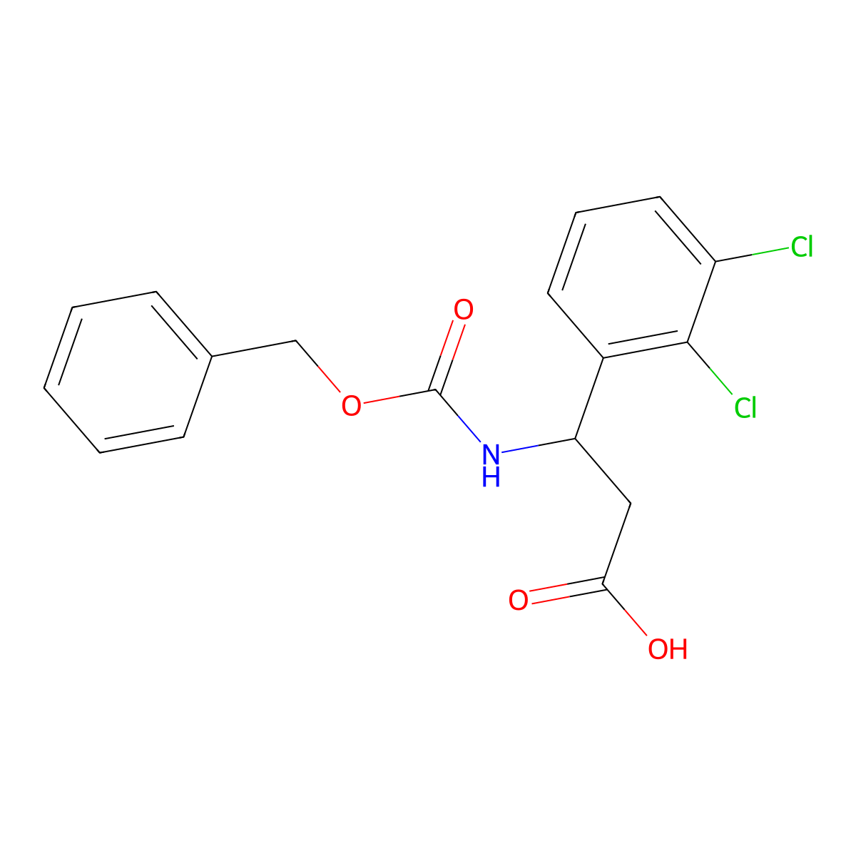 (3S)-3-{[(benzyloxy)carbonyl]amino}-3-(2,3-dichlorophenyl)propanoic acid molecular structure, CAS 1704969-76-5
