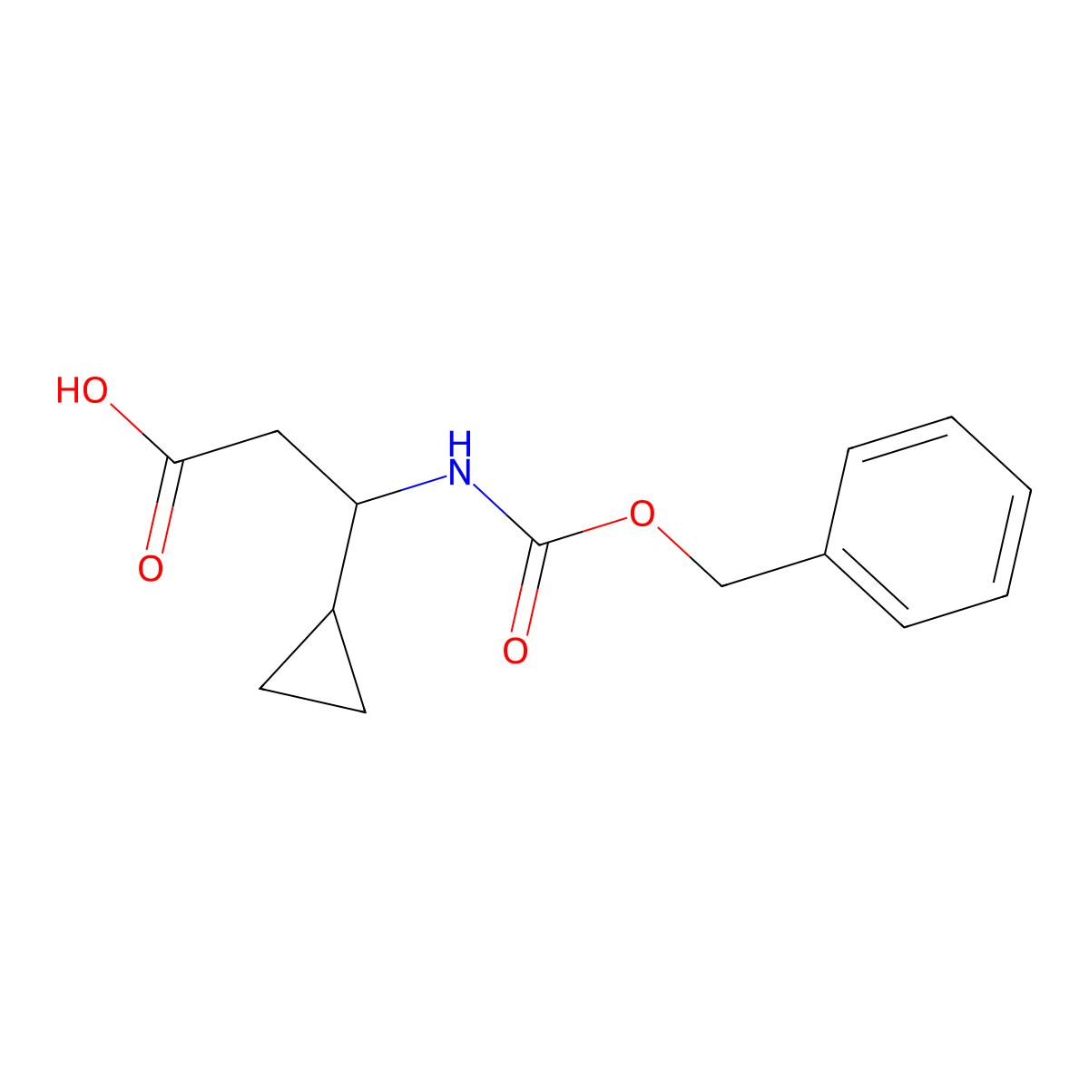 (3R)-3-{[(benzyloxy)carbonyl]amino}-3-cyclopropylpropanoic acid molecular structure, CAS 1704970-16-0