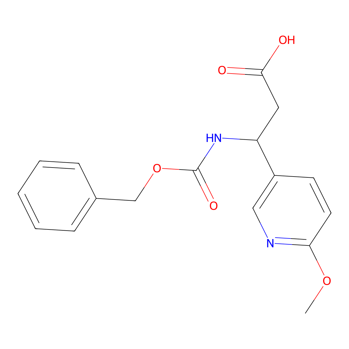 (3S)-3-{[(benzyloxy)carbonyl]amino}-3-(6-methoxypyridin-3-yl)propanoic acid molecular structure, CAS 1704970-17-1