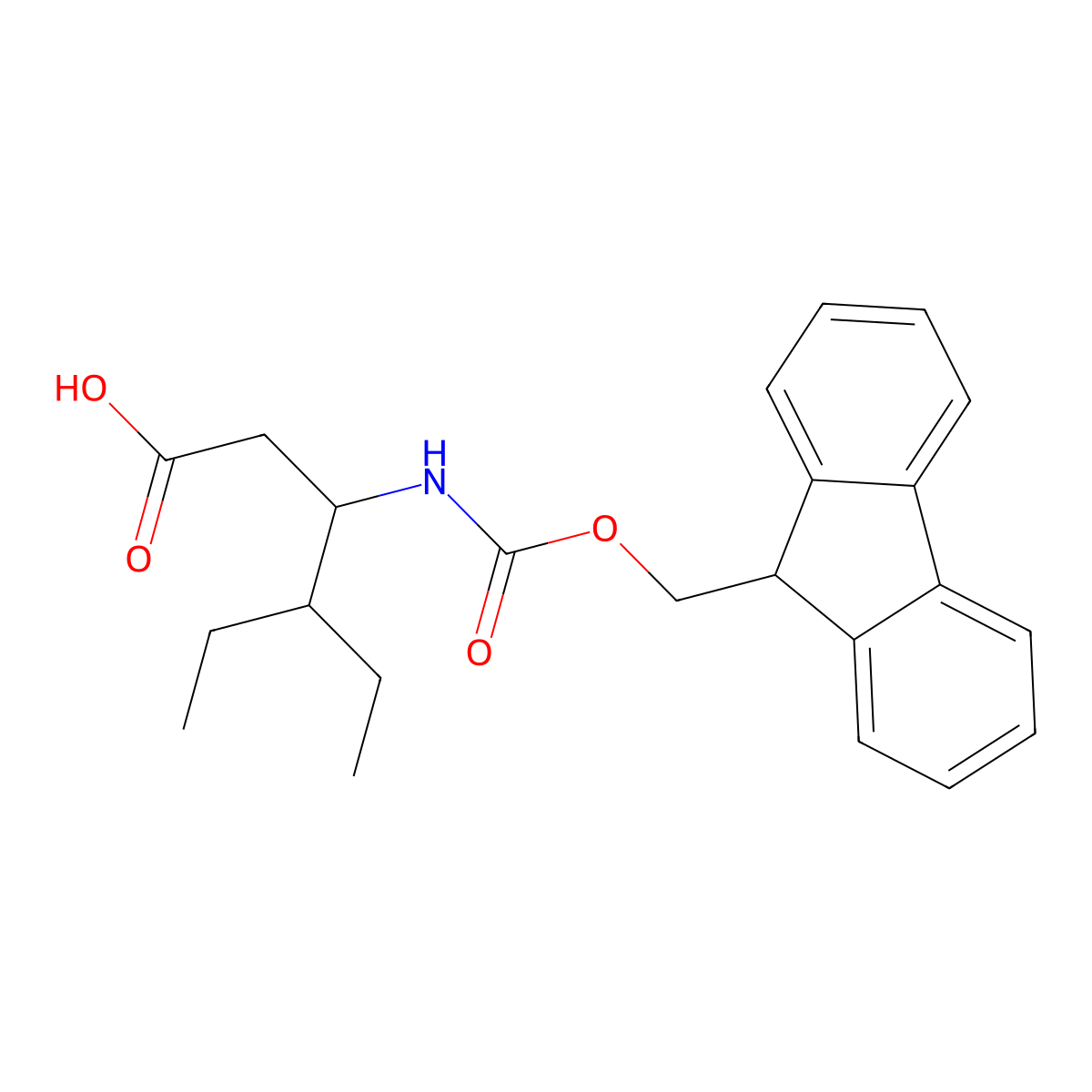 (3S)-4-ethyl-3-({[(9H-fluoren-9-yl)methoxy]carbonyl}amino)hexanoic acid molecular structure, CAS 1704976-46-4