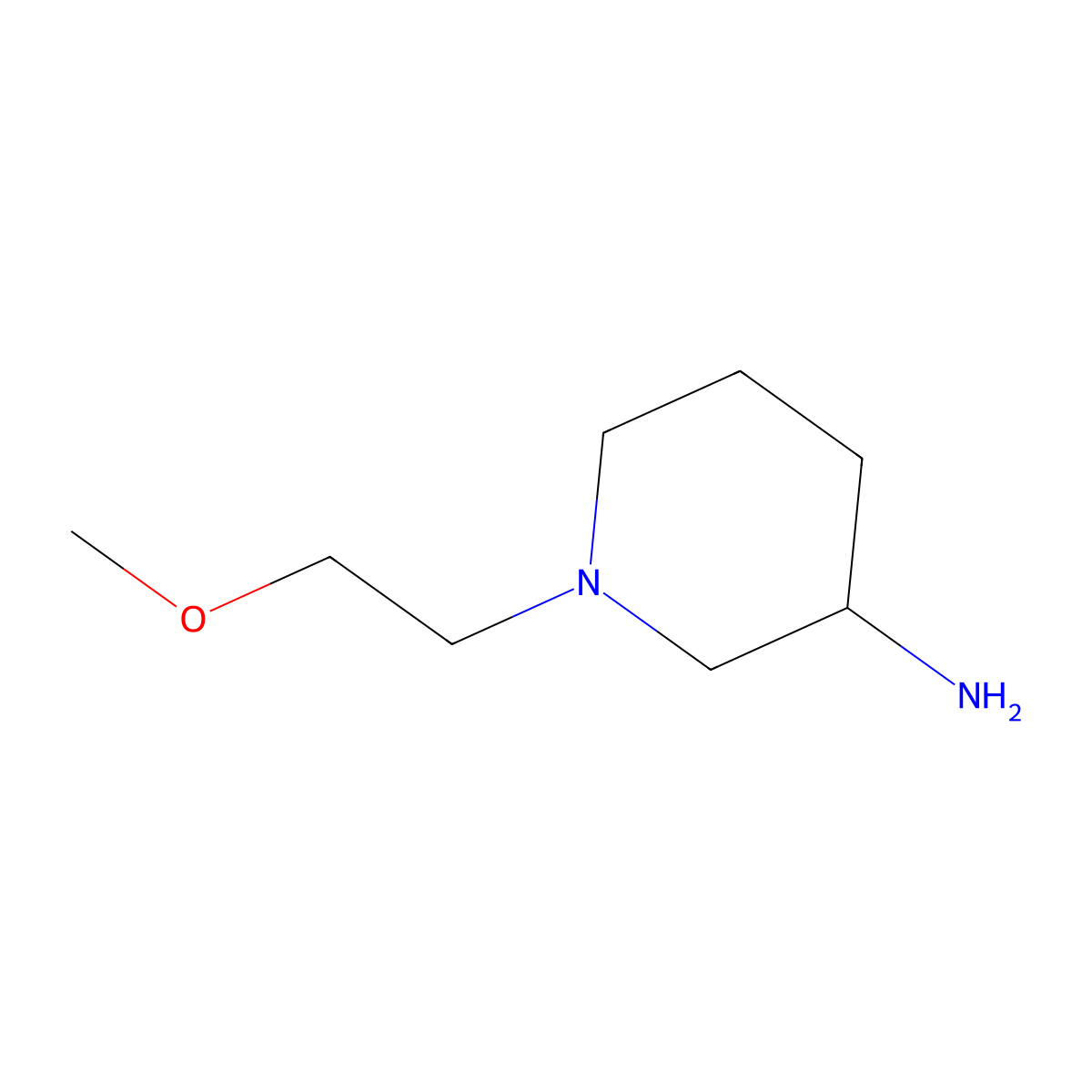 (R)-1-(2-Methoxyethyl)piperidin-3-amine molecular structure, CAS 1704976-96-4